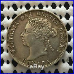 1888 Nice Detail Canada Silver Coin 25 Cent Victorian Era Quarter