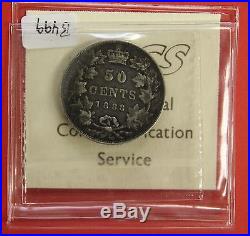 1888 Obv 3 Canada Silver Half Dollar 50 Cent Coin B499 $900 ICCS F-15