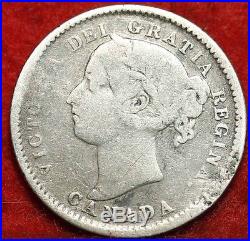 1889 Canada Silver 10 Cents Foreign Coin Free S/H