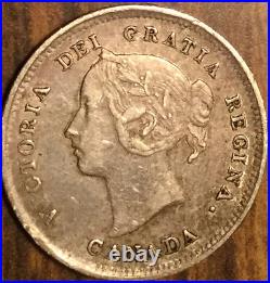 1889 Canada Silver 5 Cents Coin