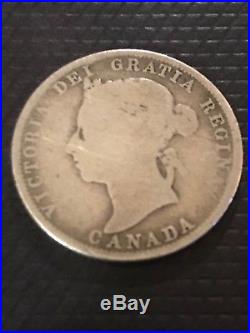 1889 Canada Silver Quarter, Old Sterling Silver 25 Cent Coin