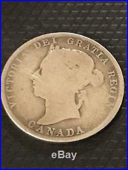 1889 Canada Silver Quarter, Old Sterling Silver 25 Cent Coin