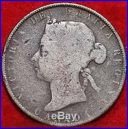 1890-H Canada Silver 50 Cents Foreign Coin Free S/H