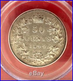 1890 H Canada Silver Half Dollar 50 Cent Coin PCGS XF-45 Very scarce
