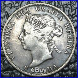 1891 CANADA-25 CENTS. 925 SILVER -Victoria -Beautiful Coin-KEY DATE -HIGH GRADE