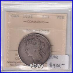 1894 Canada 50 Cent ICCS Silver Coin Scratches VG inv#1620