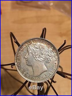 1896 20c canada uncirculated amazing coin! Nice Super rare toned silver coin