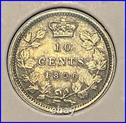 1896 Canada Dime BU Toned MS+ Gem Silver Coin