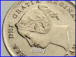 1896 Canada Small Five Cents Queen Victoria Uncirculated 5 Silver Coin NGS028