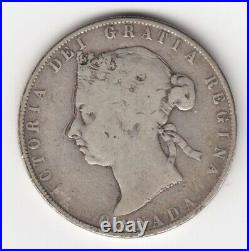 1898 Canada 50 Cents Silver Coin Good/VG (Damage)