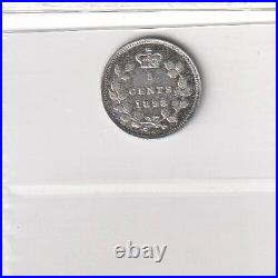1898 Canada 5 Cents Silver Coin ICCS Graded EF-40