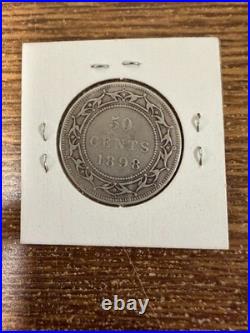 1898 Canadian 50 Cents Queen Victoria. 925 Silver Coin 1898 Canadian 50 Cents Queen Victoria. 925 Silver Coin