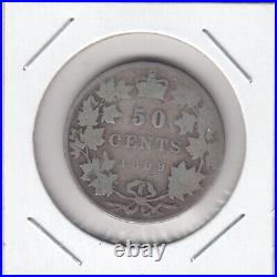 1899 Canada Fifty Cent Silver Coin Nice Filler