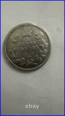 1902 Canada 5 Cents Coin (92.5% Silver) Edward VII bright attractive coin