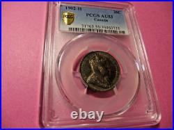 1902-H Canada 25 Cent Silver Coin PCGS AU53 Certified 1902-H Canada 25 Cent Silver Coin PCGS AU53 Certified