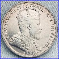 1902-H Canada 25 Cents Silver Coin