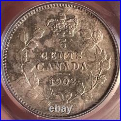 1902-H Canada 5 Cents Large H PCGS MS64 Silver Coin Key Date High Grade