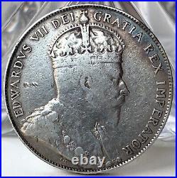 1906 Canada 50 Cents Silver Coin Edward VII