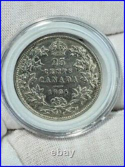 1906 Large Crown Canadian. 25 Coin Pristine Condition. 925 Silver