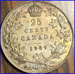 1909 CANADA SILVER 25 CENTS COIN Fantastic example