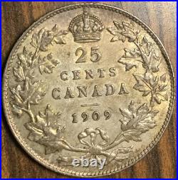 1909 CANADA SILVER 25 CENTS COIN Fantastic example