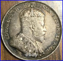 1909 Canada Silver 25 Cents Coin