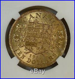 1912 Canada $10 Gold Coin NGC Graded MS 63