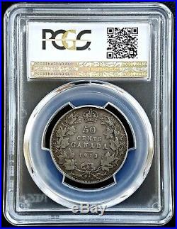 1913 Canada Silver 50 Cents PCGS F12 Fine George V Half Dollar 50C Toned Coin