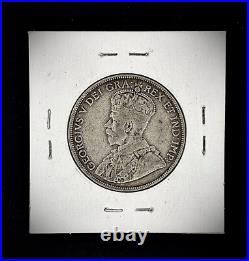 1914 Canada Silver 50 Cent Half Dollar Coin