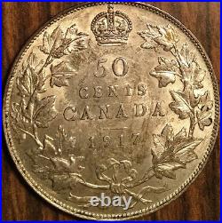 1917 CANADA SILVER 50 CENTS COIN Fantastic example with luster