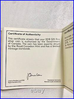 1918-2018 LEST WE FORGET $25 1.5 oz Silver Helmet Coin Royal Canadian Mint
