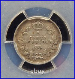 1921 Canada Silver 5 Cents PCGS VF Detail RARE DATE BT-140