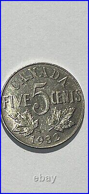 1932 Georgivs 5 Cent Canada Coin