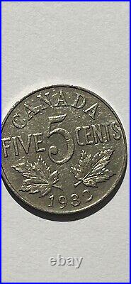 1932 Georgivs 5 Cent Canada Coin