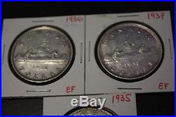 1935 1936 1937 Canada Silver Dollar lot of 3 coins