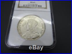 1935 $1 Coin Canada King George V One Dollar. 800 Silver Graded Ms 65 Ngc