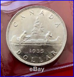 1935 Canada 1 Dollar Silver Coin One Dollar First Year! $125 ICCS MS-64