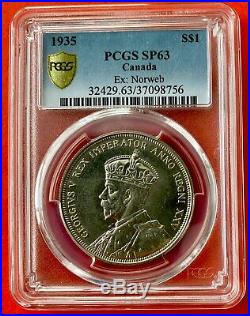 1935 Canada 1 Dollar Silver Coin One Dollar PCGS Specimen SP-63 Ex. Norweb