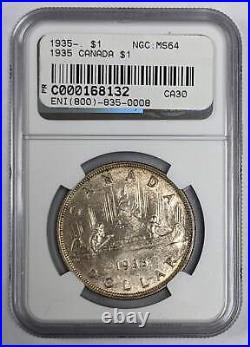 1935 Canada $1 NGC MS 64