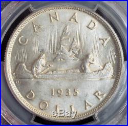 1935, Canada, George V. Silver Jubilee / Voyageur Dollar Coin. PCGS MS-64