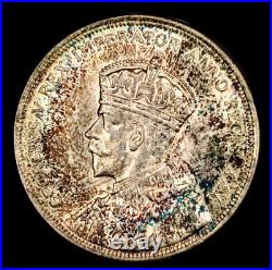 1935 Canada George V Voyager Silver Dollar Coin PCGS MS64 Rainbow Toned KM30