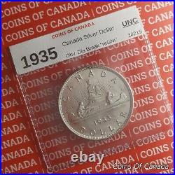 1935 Canada Silver Dollar Coin Uncirculated with Nice Die Break #coinsofcanada