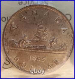 1935 Canada Silver Dollar Iccs Certified Ms65 King George V $1 Coin 1935 Canada Silver Dollar Iccs Certified Ms65 King George V $1 Coin