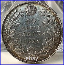 1936 Canada 50 Cents Silver Coin George V