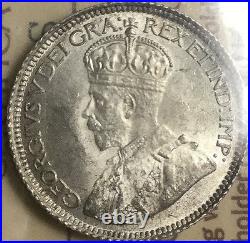 1936 Canada Silver 10 Cents Coin Iccs Ms-64
