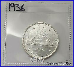 1936 Canada Silver $1 Dollar UNCIRCULATED Coin SUPERB BLAST WHITE #coinsofcanada