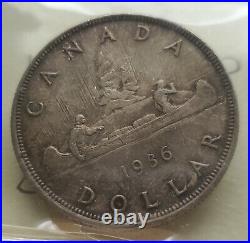 1936 Canada Silver Dollar Iccs Certified Ms-64 1 Dollar Coin
