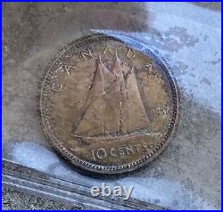1937 Canada 10 Cent Silver Coin Dime Specimen ICCS SP-65 Matte
