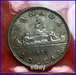 1937 Canada 1 Dollar Silver Coin One Dollar ICCS Matte Specimen SP64 Undergraded