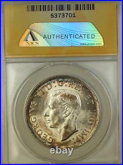 1937 Canada Silver $1 Dollar Coin King George VI ANACS MS-62